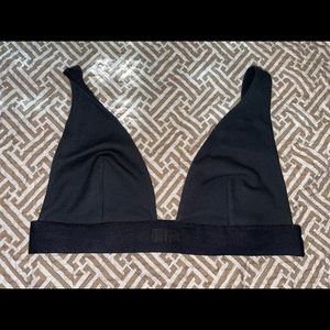 SKIMS COTTON PLUNGE BRALETTE | COLOR SOOT- SIZE XL